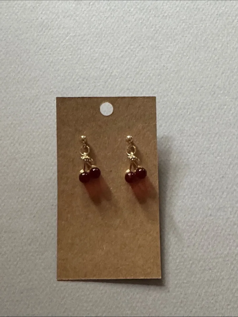 Gold Cherry Drop Earrings M819